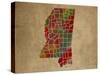 MS Colorful Counties-Red Atlas Designs-Stretched Canvas