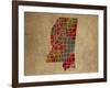 MS Colorful Counties-Red Atlas Designs-Framed Giclee Print