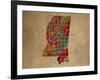 MS Colorful Counties-Red Atlas Designs-Framed Giclee Print