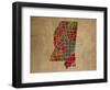 MS Colorful Counties-Red Atlas Designs-Framed Giclee Print