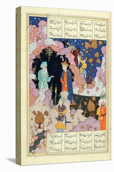 Ms D-212 Fol.285A Alexander Visits a Hermit, Illustration to 'The Book of Alexander', 1191-Persian-Stretched Canvas