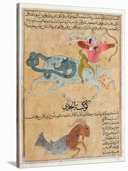 Ms E-7 Fol.29B the Constellations of Sagittarius and Capricorn-Islamic School-Stretched Canvas