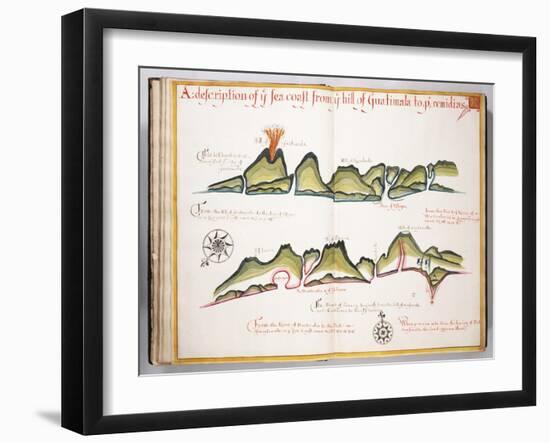 Ms Elkins 169 'A Description of the Sea Coast from the Hill of Guatemala To...' Illustration from…-William Hack-Framed Giclee Print