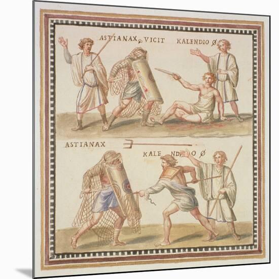 Ms Gen 1496 Plate Cxxiv Gladiators, 1674-Pietro Santi Bartoli-Mounted Giclee Print