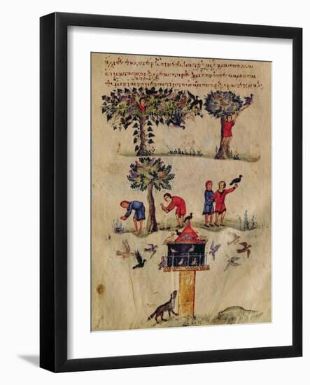 Ms Grec 479 Hunting for Birds, Illustration Probably from the Ixeutika by Oppian-Italian-Framed Giclee Print