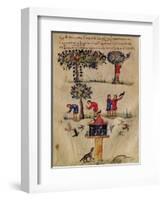 Ms Grec 479 Hunting for Birds, Illustration Probably from the Ixeutika by Oppian-Italian-Framed Premium Giclee Print