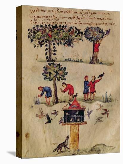 Ms Grec 479 Hunting for Birds, Illustration Probably from the Ixeutika by Oppian-Italian-Stretched Canvas