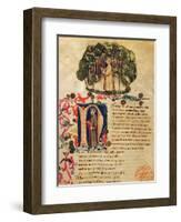 Ms It.474 Opening Scene of Dante's 'Divine Comedy' with the Figure of Dante in the Dark Wood-Italian-Framed Giclee Print