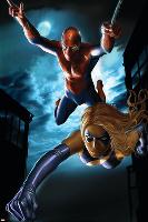 Ms. Marvel Annual No.1 Cover: Spider-Man and Ms. Marvel-Greg Horn-Lamina Framed Poster