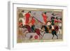 Ms Pers.113 F.49 Genghis Khan (C.1162-1227) in Battle, from a Book by Rashid-Al-Din (1247-1318)-null-Framed Giclee Print