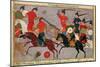 Ms Pers.113 F.49 Genghis Khan (C.1162-1227) in Battle, from a Book by Rashid-Al-Din (1247-1318)-null-Mounted Giclee Print