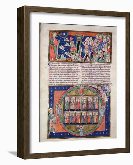 Ms R.16.2 Fol.7A the Sixth Seal, from the Trinity Apocalypse, C.1250-English School-Framed Giclee Print