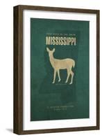 MS State Minimalist Posters-Red Atlas Designs-Framed Giclee Print