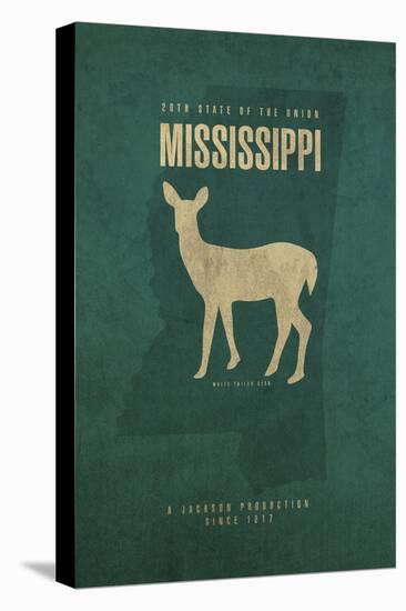 MS State Minimalist Posters-Red Atlas Designs-Stretched Canvas