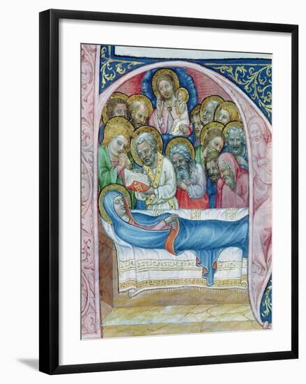 Ms Xiii a 12 Burial of the Virgin, from 'Liber Viaticus' by Jean De Stredy, after 1360 (Vellum)-Czech-Framed Giclee Print