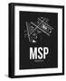 MSP Minneapolis Airport Black-NaxArt-Framed Art Print