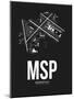 MSP Minneapolis Airport Black-NaxArt-Mounted Art Print