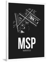 MSP Minneapolis Airport Black-NaxArt-Framed Art Print