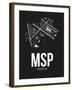 MSP Minneapolis Airport Black-NaxArt-Framed Art Print