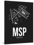 MSP Minneapolis Airport Black-NaxArt-Stretched Canvas