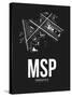 MSP Minneapolis Airport Black-NaxArt-Stretched Canvas