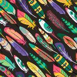 Vector Colored Feathers Set-MSSA-Art Print