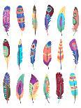 Vector Colored Feathers Set-MSSA-Art Print