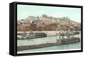 Mt. Adams, Ohio River, Cincinnati, Ohio-null-Framed Stretched Canvas