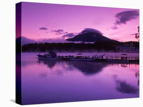 Mt. Akandake and Lake Akando, Dawn, Japan-Walter Bibikow-Stretched Canvas