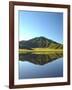 Mt. Aso reflected in a calm lake, Kumamoto Prefecture, Japan-null-Framed Photographic Print