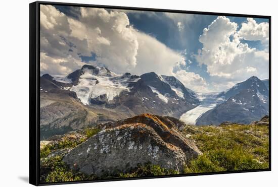 Mt. Athabasca, and Mt. Andromeda and Columbia Icefield, Jasper NP-Howie Garber-Framed Stretched Canvas