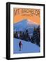 Mt. Bachelor and Skier - Oregon-Lantern Press-Framed Art Print