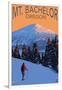 Mt. Bachelor and Skier - Oregon-Lantern Press-Framed Art Print