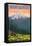Mt. Bachelor, Oregon - Pine Martin and Flowers-Lantern Press-Framed Stretched Canvas