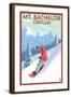 Mt. Bachelor, Oregon - Snowboarder Scene-Lantern Press-Framed Art Print