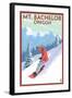 Mt. Bachelor, Oregon - Snowboarder Scene-Lantern Press-Framed Art Print