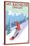 Mt. Bachelor, Oregon - Snowboarder Scene-Lantern Press-Stretched Canvas