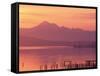 Mt. Baker and Puget Sound at Dawn, Anacortes, Washington, USA-William Sutton-Framed Stretched Canvas