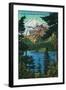 Mt. Baker and Reflection Lake, WA - Mt. Baker, WA-Lantern Press-Framed Art Print