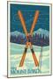 Mt. Baker, Washington - Crossed Skis-Lantern Press-Mounted Art Print