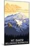 Mt. Baker, Washington-Lantern Press-Mounted Art Print