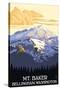 Mt. Baker, Washington-Lantern Press-Stretched Canvas