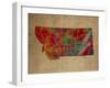 MT Colorful Counties-Red Atlas Designs-Framed Giclee Print