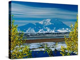 Mt. Denali After First Snowfall of the Summer, Denali National Park, Alaska, USA-Charles Sleicher-Stretched Canvas