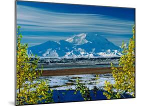 Mt. Denali After First Snowfall of the Summer, Denali National Park, Alaska, USA-Charles Sleicher-Mounted Premium Photographic Print