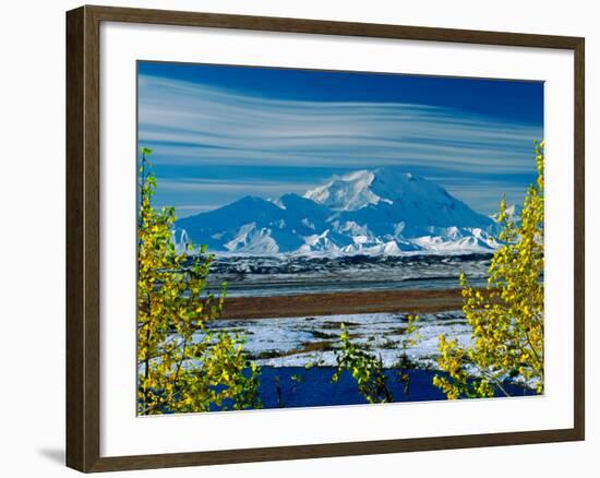 Mt. Denali After First Snowfall of the Summer, Denali National Park, Alaska, USA-Charles Sleicher-Framed Photographic Print