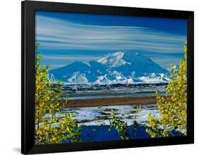 Mt. Denali After First Snowfall of the Summer, Denali National Park, Alaska, USA-Charles Sleicher-Framed Photographic Print