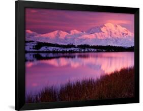 Mt. Denali at Sunset From Reflection Pond in Denali National Park, Alaska, USA-Charles Sleicher-Framed Photographic Print