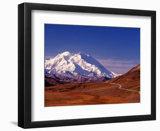 Mt. Denali from Stony Hill in Fall, Mt. McKinley, Alaska, USA-Charles Sleicher-Framed Photographic Print