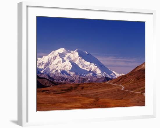 Mt. Denali from Stony Hill in Fall, Mt. McKinley, Alaska, USA-Charles Sleicher-Framed Photographic Print